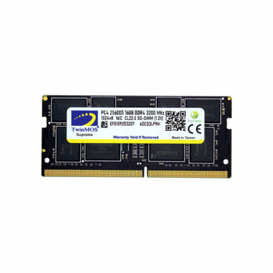 TwinMOS MDD416GB3200N, 16GB, DDR4, 3200MHz, 1.2V Notebook Ram