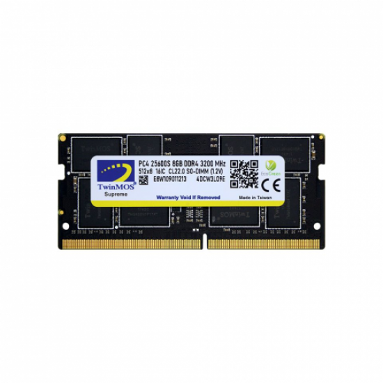 TwinMOS MDD48GB3200N, 8GB, DDR4, 3200MHz, 1.2V Notebook Ram
