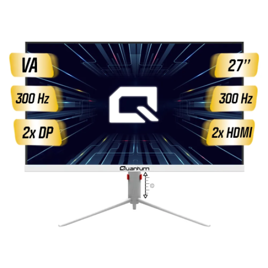 QUANTUM Pearl GAMING MG27W-A 27’’ 1ms, 300Hz, Full HD VA, DP, HDMI, Dahili Hoparlör, Yükseklik ayarlı, GAMING Monitör (Beyaz)