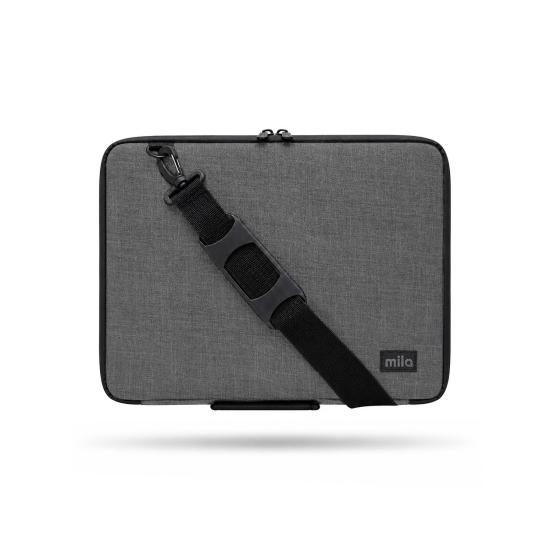 Mila 3in1 Serisi MLK144 13,14 inch Uyumlu Tablet, Laptop El ve Omuz Çantası – Keten Gri