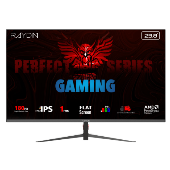 RAYDIN MM24DFI-180HZ, 23.8’’, 1ms, 180Hz, Full HD, HDMI, DP, IPS LED, Flat, Frameless, FreeSync Gaming Monitör