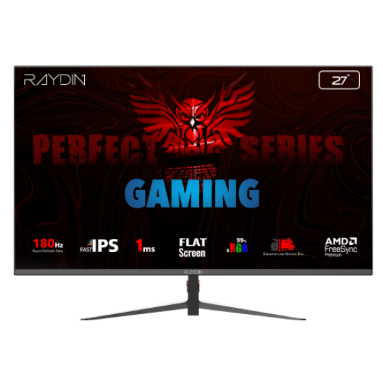 RAYDIN MM27DFI-180HZ, 27’’, 1ms, 180Hz, Full HD, HDMI, DP, IPS LED, Flat, Frameless, FreeSync Gaming Monitör