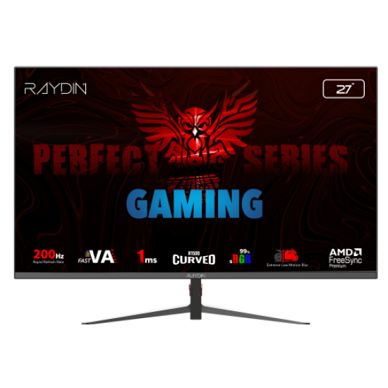 RAYDIN MM27RFA-200HZ, 27’’, 1ms, 200Hz, Full HD, 2xHDMI, DP, VA LED, R1500 Curved, Frameless, FreeSync Gaming Monitör