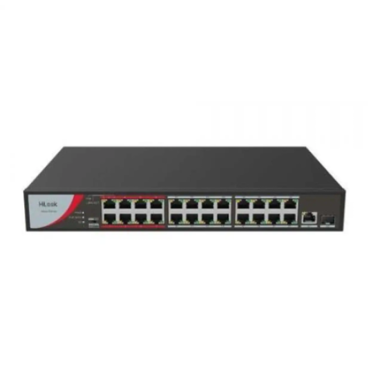 HILOOK NS-0326P-230(B), 26Port, Megabit, 24 Port PoE, 230W, +1 Port GigaBit, +1 Port GigaBit SFP, Long Range 250Metre, Yönetilemez, Masaüstü Switch