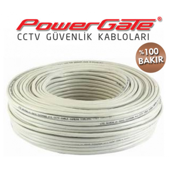 PowerGate PRO 100mt, 2+1 (2x0,50+0,33) %100Bakır, CCTV Güvenlik Kablosu