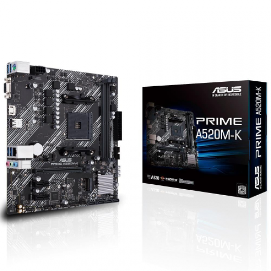 ASUS PRIME A520M-K, 2xDDR4, 1x M.2, D-SUB, HDMI, AM4 Soket Anakart