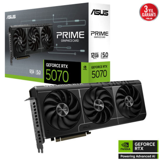 ASUS PRIME-RTX5070-12G, 12Gb, 192Bit, GDDR7, 1xHDMI, 3xDP GAMING Ekran Kartı