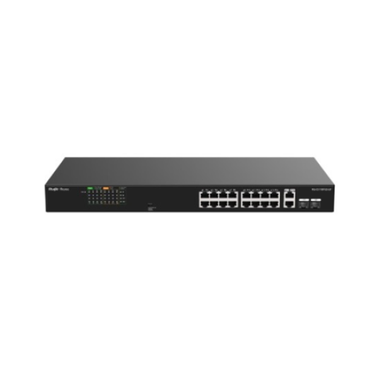 RUIJIE REYEE RG-ES118FGS-LP  18 Port, 16 Port  Megabit PoE, 120W, 2 Port Gigabit  COMBO,  Switch  Metal Kasa