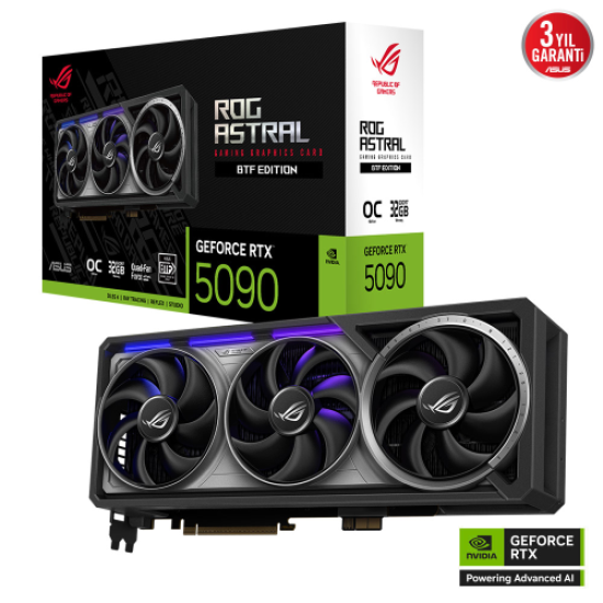 ASUS ROG-ASTRAL-RTX5090-O32G-BTF-GAMING, 32Gb, 512Bit, GDDR7, 2xHDMI, 3xDP GAMING Ekran Kartı