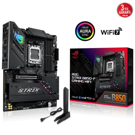 ASUS ROG STRIX B850-F GAMING WIFI7 NEO, 4xDDR5, 4x M2, HDMI, DP, 2xType-C, Wi-Fi 7, Bluetooth v5.4, AM5 Soket GAMING Anakart