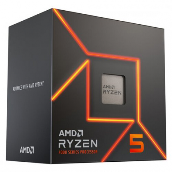 AMD RYZEN 5 7600 6 Core, 3,80-5,10GHz, 38Mb Cache, 65W,  AM5 Soket, BOX (Kutulu) (Dahili Grafik VAR, Fan VAR)