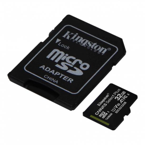 KINGSTON SDCS2/32GB, CANVAS, CL10, 100Mb/s, MicroSD Kart Bellek (SD Adaptörlü)