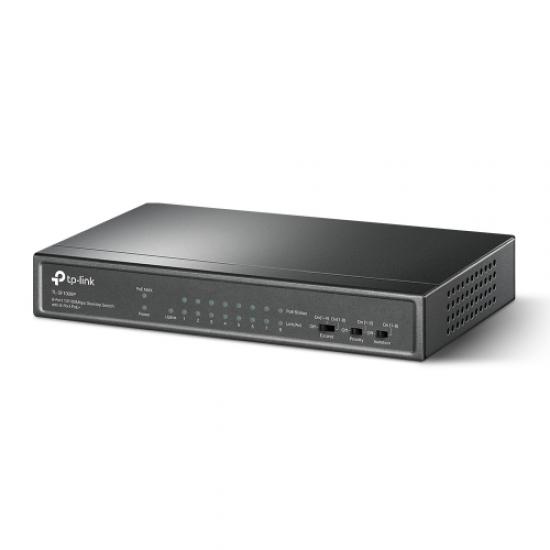TP-LINK TL-SF1009P, 8 Port, MegaBit, PoE 65W, 1 Port Uplink, Yönetilemez, Metal Kasa, Masaüstü Switch