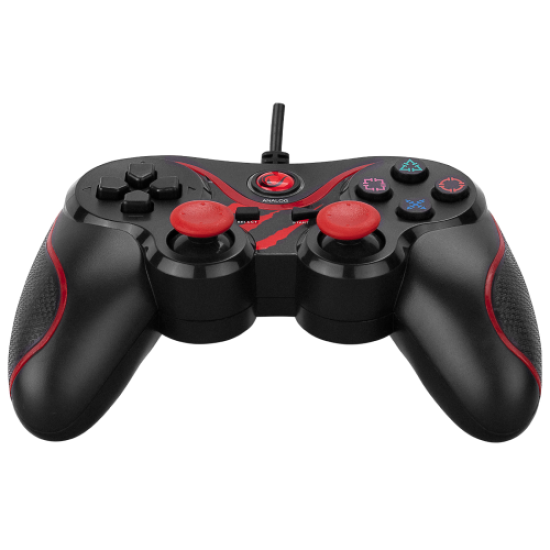 RAMPAGE SG-R601, Kırmızı, PC/PS3, 1.8mt Kablolu, Çift Titreşimli, GAMEPAD