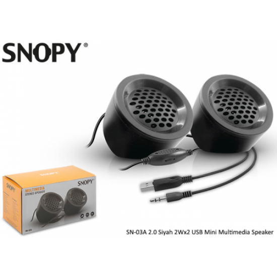 SNOPY SN-03A, 4W, 1+1 Masaüstü, USB Speaker, (Siyah)