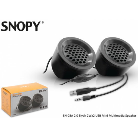 SNOPY SN-03A, 4W, 1+1 Masaüstü, USB, Speaker, (Siyah)