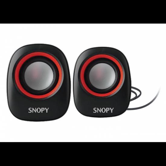 SNOPY SN-120, 6W, 1+1 Masaüstü, USB Speaker, (Siyah-Kırmızı)