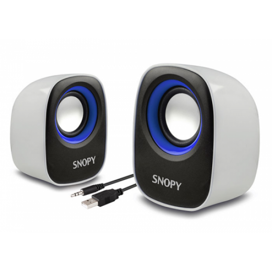 SNOPY SN-120, 6W, 1+1 Masaüstü, USB Speaker,  (Beyaz-Mavi)