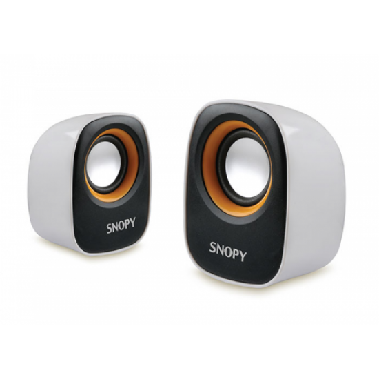 SNOPY SN-120, 6W, 1+1 Masaüstü, USB Speaker,  (Beyaz-Sarı)
