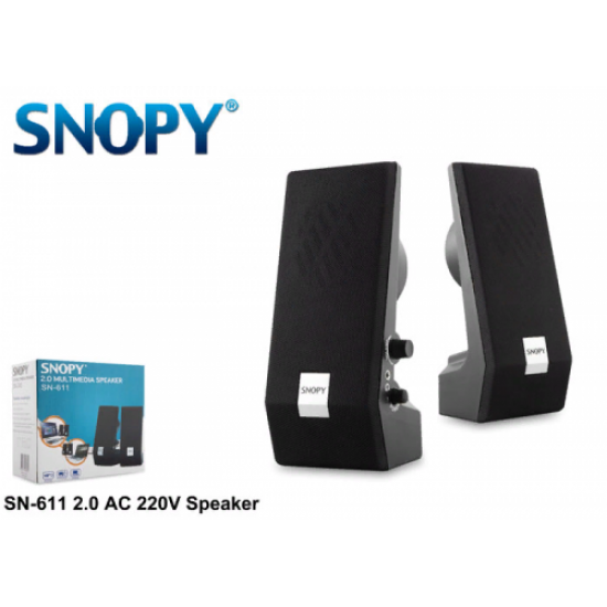 SNOPY SN-611, 6W, 1+1, Masaüstü Speaker, AC 220V (Siyah)