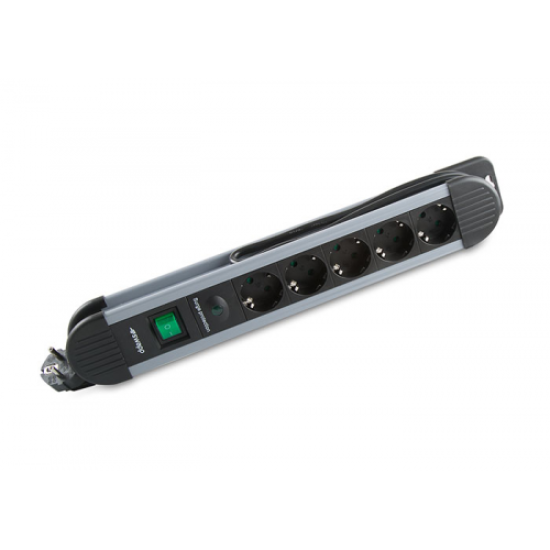 S-LINK Swapp SPGKS05, 5 Soket, Akım Korumalı Priz, 1.5Mt Kablo, 900 Joule (Gri) %100 Bakır
