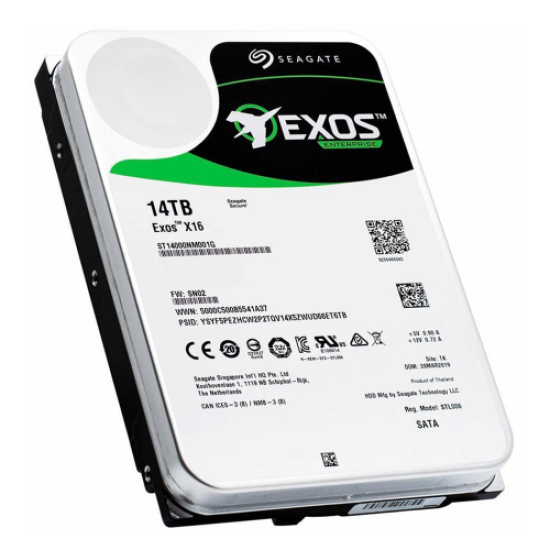 SEAGATE EXOS X16, ST14000NM001G, 3.5’’, 14TB,  256Mb, 7200 Rpm, 7/24 Enterprise, DATA CENTER-GÜVENLİK-NAS-SERVER, HDD