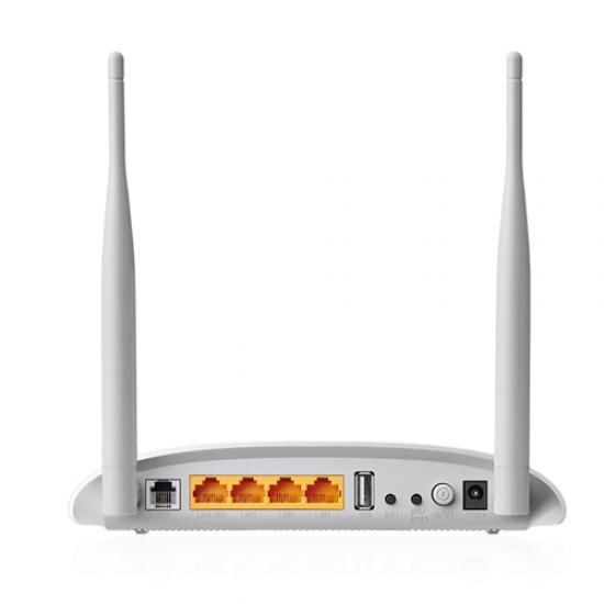 TP-LINK TD-W9970, 4 Port, 2.4Ghz  Wifi, 300Mbps, 2xAnten, VDSL2, ADSL2+ MODEM