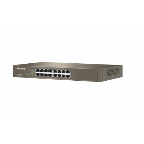Tenda TEF1016D, 16Port, MegaBit, Metal Kasa, Yönetilemez, Rackmount Switch