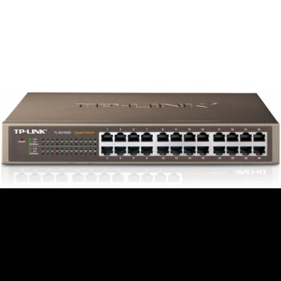 TP-LINK TL-SG1024D, 24 Port, GigaBit, Yönetilemez, Metal Kasa, Rackmount Switch