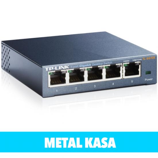 TP-LINK OMADA TL-SG105, 5 Port, GigaBit, Metal Kasa, Yönetilemez, Masaüstü Switch