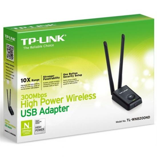 TP-LINK TL-WN8200ND, 300Mbps, 2.4Ghz, 2x5dBi Anten, USB2.0, WIRELESS ETHERNET
