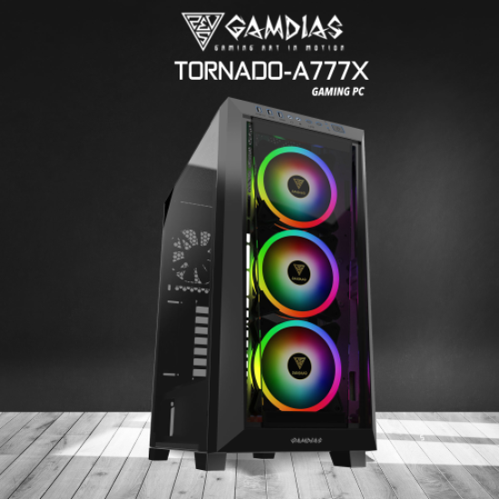 GAMDIAS TORNADO-A777X, RYZEN 7 7700X, 32Gb DDR5 Ram, 1Tb NVMe SSD, 8Gb GDDR6 RTX4060 Ekran Kartı, 1600W Kasa, Free Dos GAMING PC TAVSİYESİ