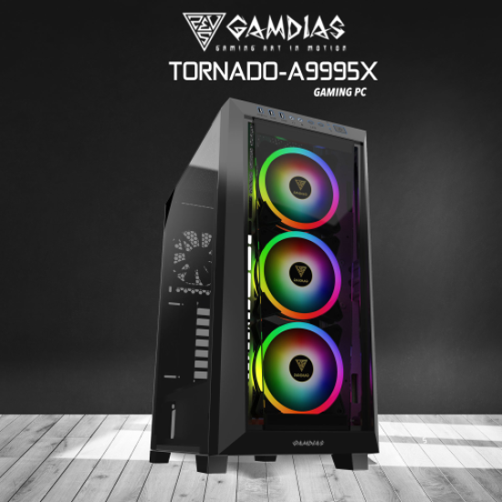 GAMDIAS TORNADO-A9995X, RYZEN 9 9950X, 32Gb DDR5 Ram, 1Tb NVMe SSD, 8Gb GDDR6 RTX4060 Ekran Kartı, 1600W Kasa, Free Dos GAMING PC TAVSİYESİ