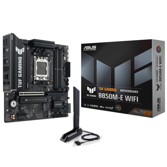 ASUS TUF GAMING B850M-E WIFI, 4xDDR5, 3x M.2, HDMI, DP, Type-C, Wi-Fi 6E, Bluetooth v5.3, AM5 Soket GAMING Anakart