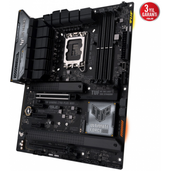 ASUS TUF GAMING Z790-PLUS WIFI, 4xDDR5, 4x M.2, HDMI, DP, 2xType-C, Wi-Fi 6E, Bluetooth 5.3, 12-13.Nesil, LGA1700 Soket, ARGB Gaming Anakart