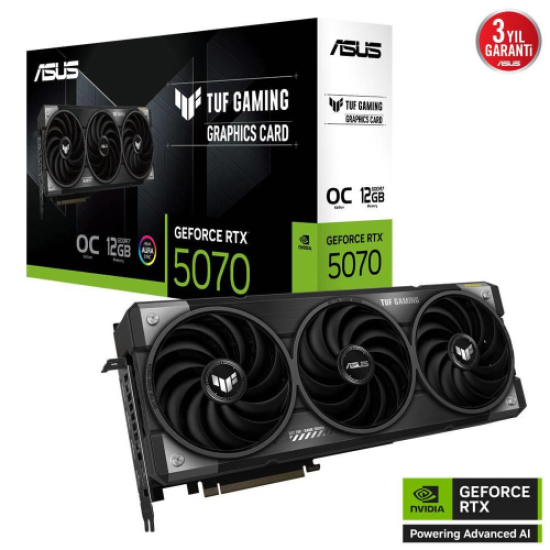 ASUS TUF-RTX5070-O12G-GAMING, 12Gb, 192Bit, GDDR7, 2xHDMI, 3xDP GAMING Ekran Kartı
