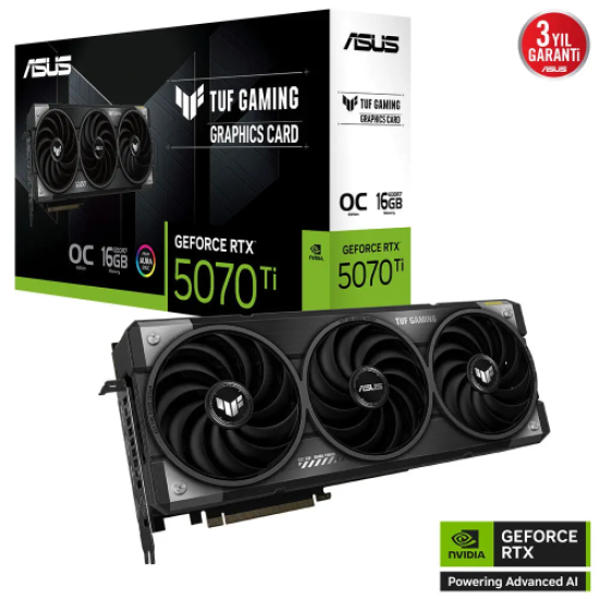 ASUS TUF-RTX5070TI-O16G-GAMING, 16Gb, 256Bit, GDDR7, 2xHDMI, 3xDP GAMING Ekran Kartı