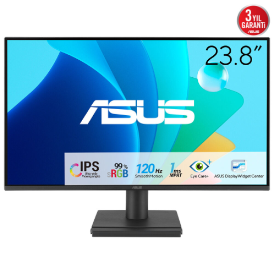 ASUS VA249HG 23,8’’ 1ms, 120Hz, Full HD, HDMI, VGA, IPS LED, Çerçevesiz Tasarım, Düşük Mavi Işık, FreeSync Kurumsal Monitör