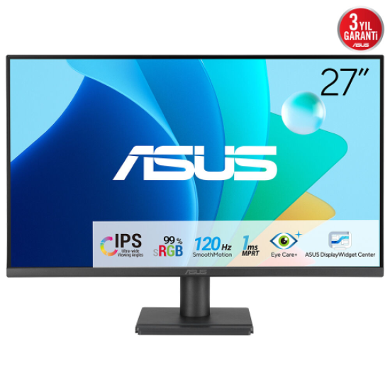 ASUS VA279HG 27’’ 1ms, 120Hz, Full HD, HDMI, VGA, IPS LED, Çerçevesiz Tasarım, Düşük Mavi Işık, FreeSync Kurumsal Monitör