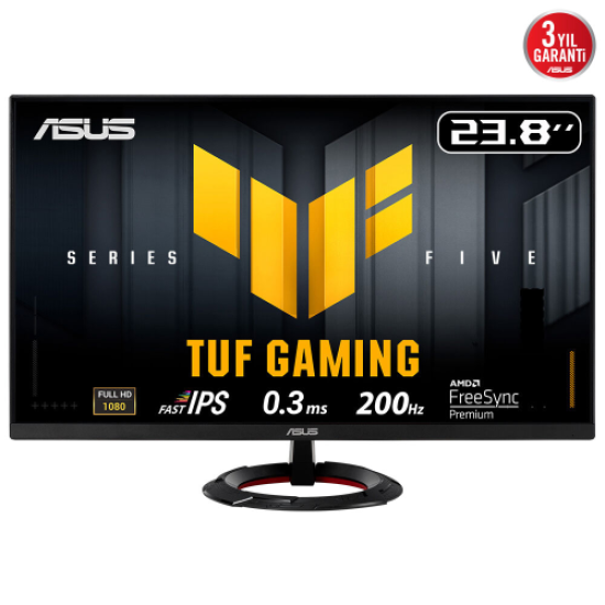 ASUS TUF GAMING VG249Q5R 23,8’’ 0.3ms, 200Hz, Full HD, DP, 2xHDMI, Hoparlör, Fast IPS LED, ELMB Sync Premium, GAMING Monitör
