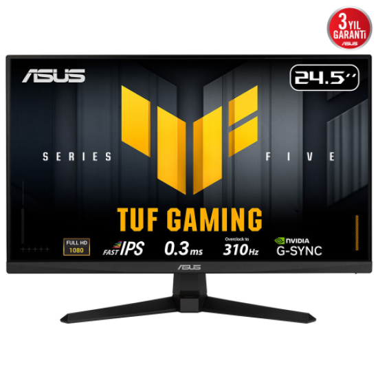 ASUS TUF GAMING VG259QMR5A 24,5’’ 0.3ms, 310Hz, Full HD, DP, 2xHDMI, Hoparlör, Fast IPS LED, ELMB Sync Premium, GAMING Monitör