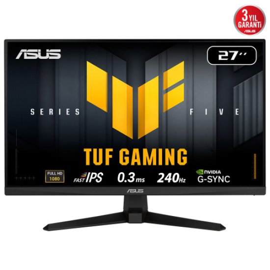 ASUS TUF GAMING VG279QM5A 27’’ 0.3ms, 240Hz, Full HD, DP, 2xHDMI, Hoparlör, Fast IPS LED, ELMB Sync Premium, GAMING Monitör