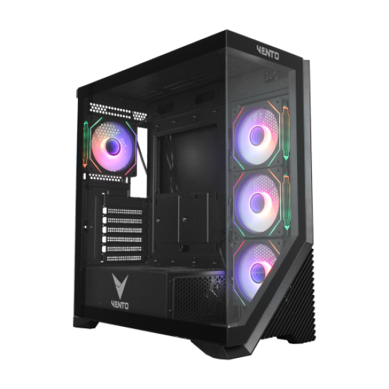 VENTO VG4202FLA ATX Tower, 850W 80+ Siyah,  Temperli Cam, RGB, Mesh, ATX GAMING KASA
