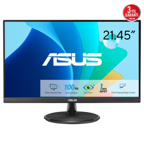 ASUS VP227HF 21,45’’ 1ms, 100Hz, Full HD, HDMI, VGA, VA LED, Çerçevesiz Tasarım, Düşük Mavi Işık, FreeSync Kurumsal Monitör
