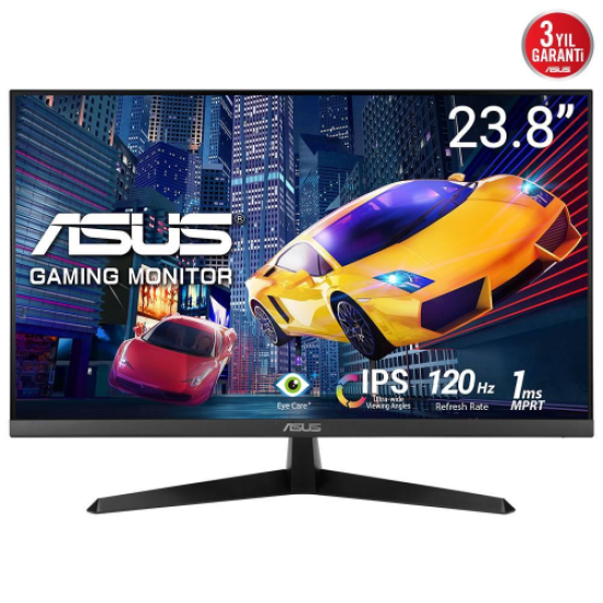 ASUS VY249HGR 23.8’’ 1ms, 120Hz, Full HD, HDMI, D-Sub, IPS LED, Anti Bakteriyel, Mavi Işık Filtresi, Eye Care, GAMING Monitör