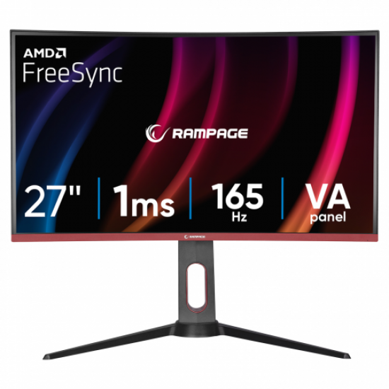 RAMPAGE VOYAGER, VY27R165C, 27’’ 1ms, 165Hz,  Full HD, VA LED, Curved, Pivot PC, FreeSync Gaming Monitör