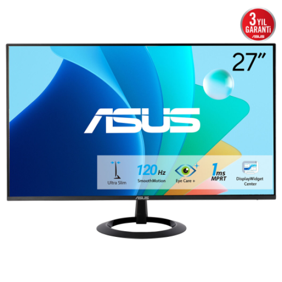 ASUS VZ279HG 27’’ 1ms, 120Hz, Full HD, HDMI, VGA, IPS LED, Çerçevesiz Tasarım, Düşük Mavi Işık, FreeSync GAMING Monitör