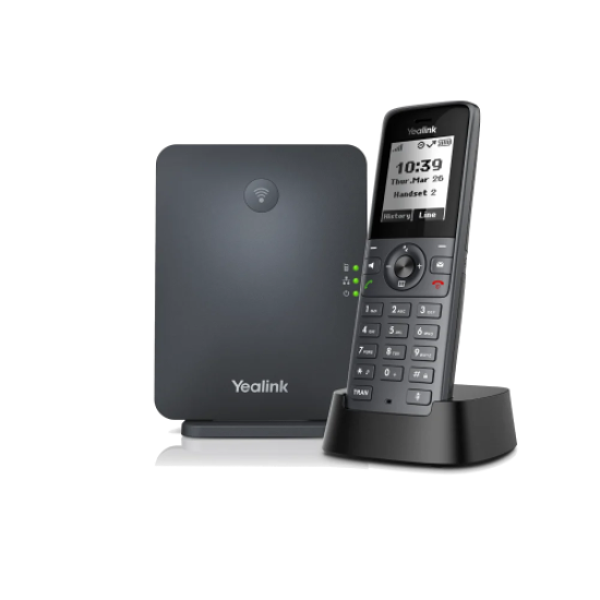 YEALINK W71P, W71H Dect Telefon ile W70B Baz İstasyonu, Kablosuz IP TELEFON, Siyah, 1.8’’ Siyah Beyaz Ekran, 30 Saat Konuşma, 340 Saat Bekleme