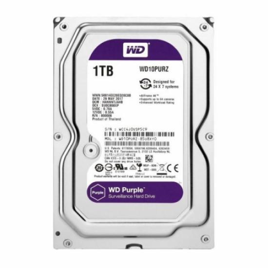 WD PURPLE, WD10PURZ, 3.5’’ 1TB, 64Mb, 5400 Rpm, 7/24 Güvenlik, HDD