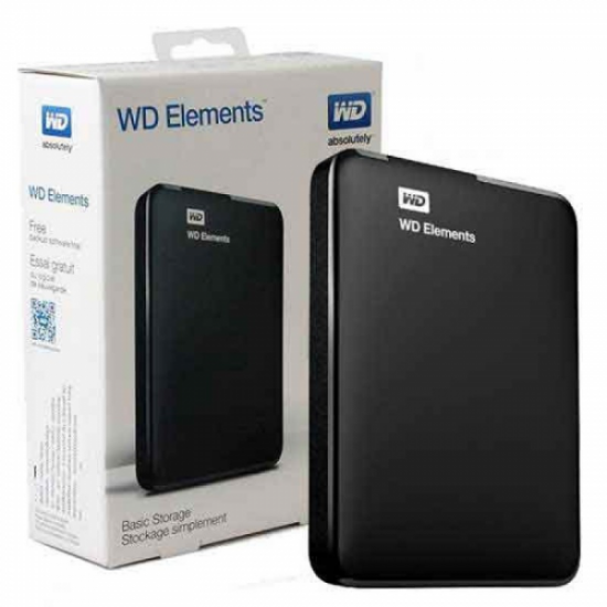 WD WDBU6Y0020BBK-WESN, Elements, 2TB, 2.5’’, USB3.0, Taşınabilir, Harici HDD, Siyah